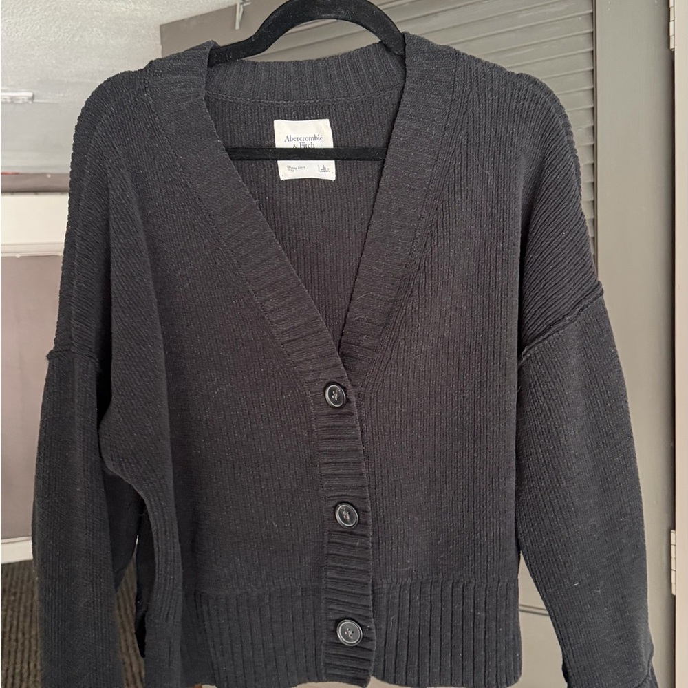 Abercrombie & Fitch Black Cardigan Sweater